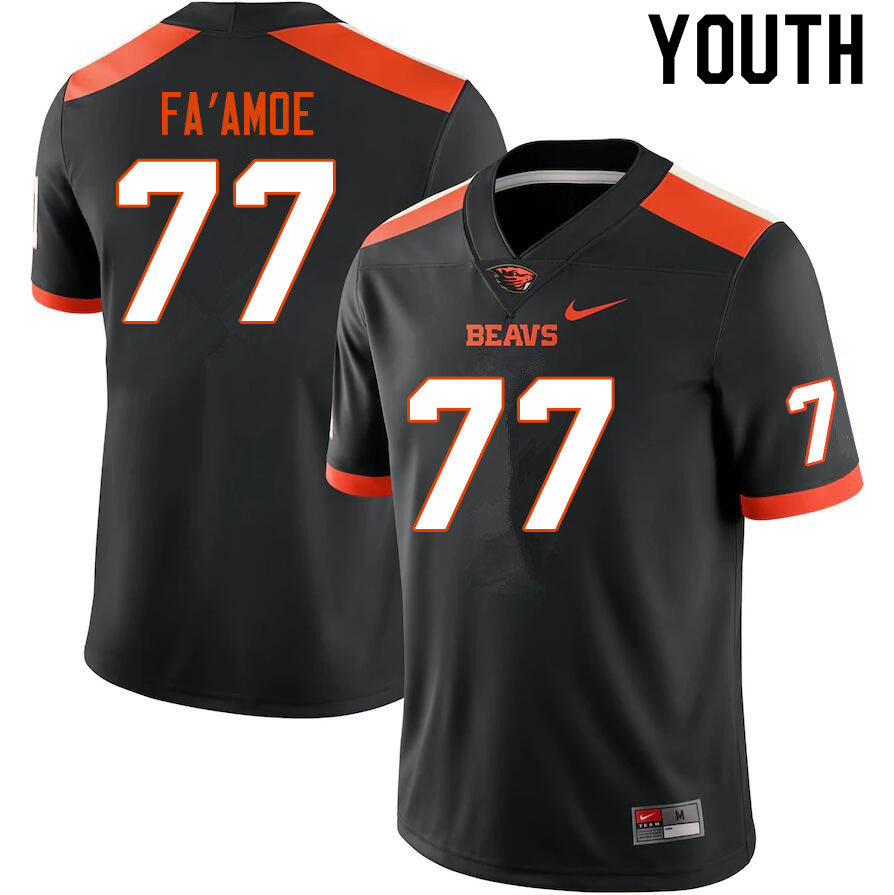 Youth #77 Omarion Fa'amoe Oregon State Beavers College Football Jerseys Sale-Black - Click Image to Close